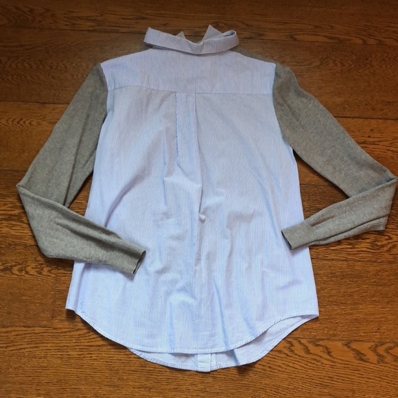 French Connection Mixed Media Preppy Pullover Collared Sweater S - Picture 6 of 6